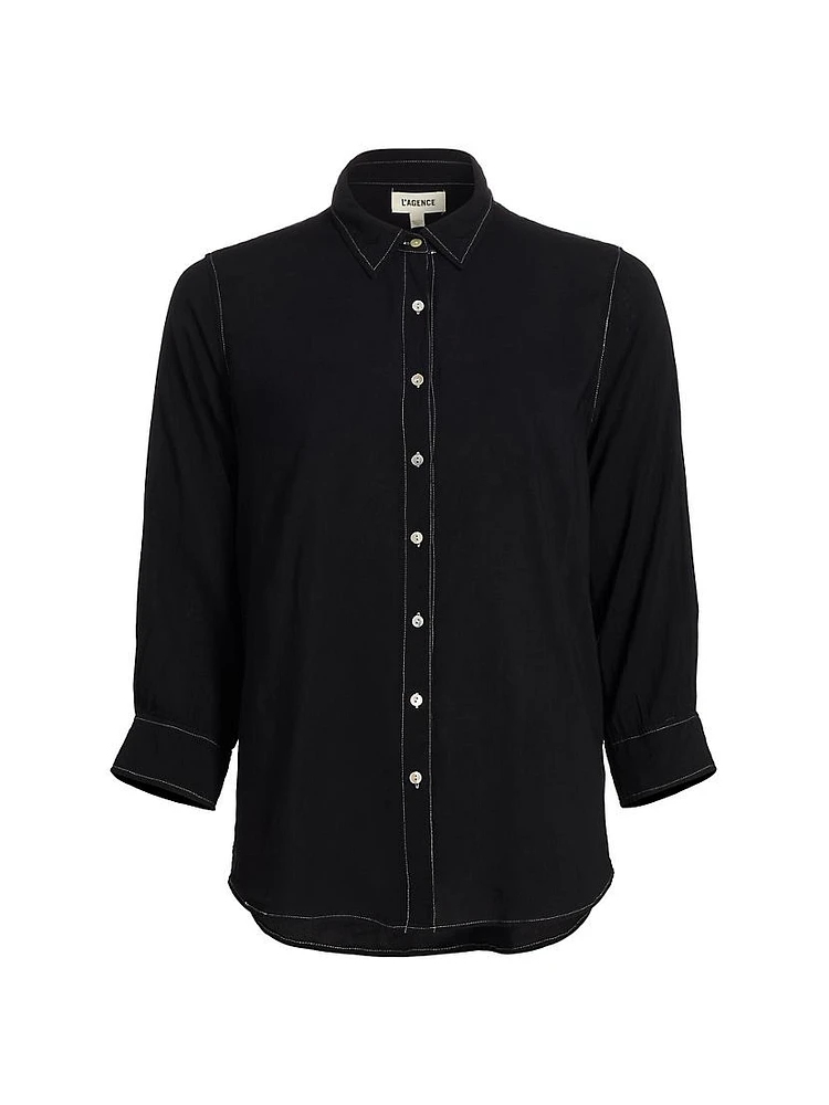 Marlene Tailored Three-Quarter-Length Sleeve Blouse