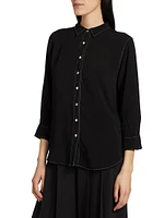 Marlene Tailored Three-Quarter-Length Sleeve Blouse