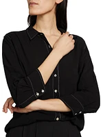 Marlene Tailored Three-Quarter-Length Sleeve Blouse