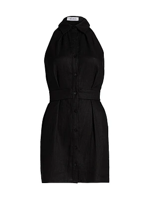 Domino Linen Sleeveless Minidress