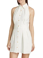 Domino Linen Sleeveless Minidress