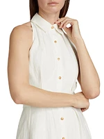 Domino Linen Sleeveless Minidress