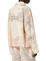 Kaftan In Cotton Guipure Jardin Plat