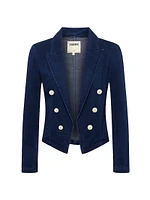 Wayne Denim Double-Breasted Blazer