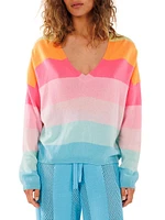 Cashmere Colorblock V-Neck Sweater