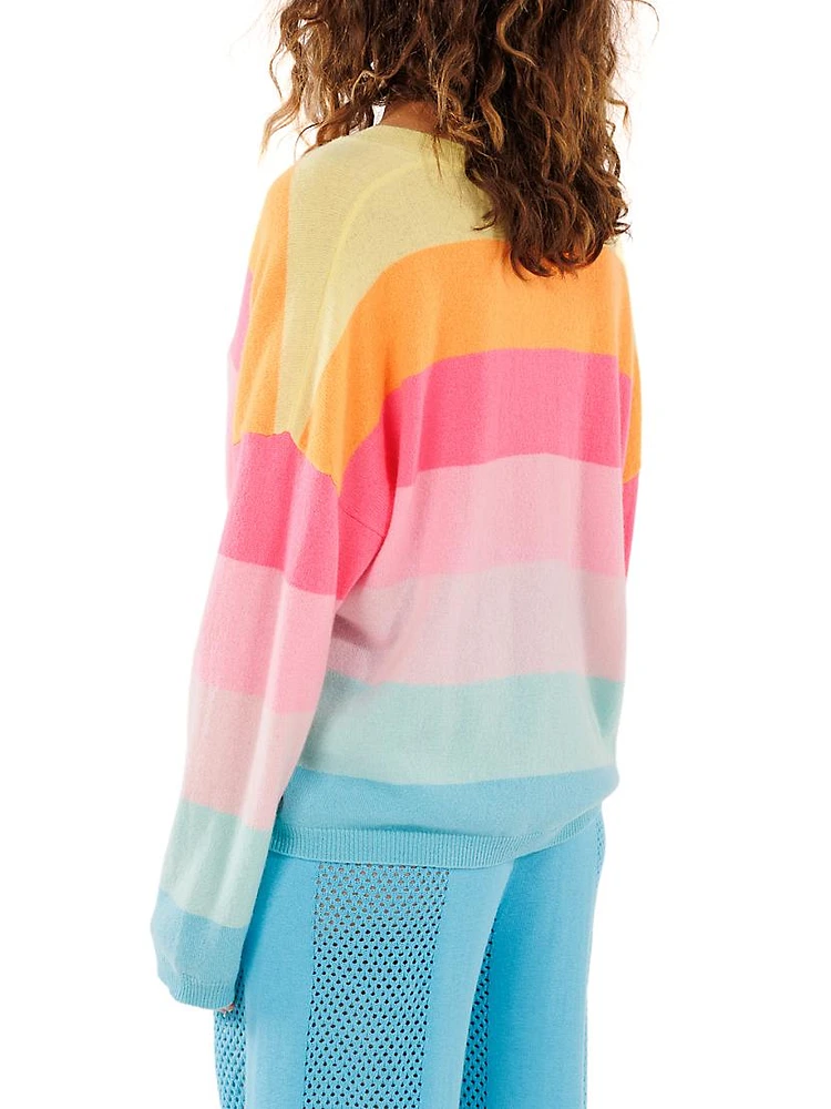 Cashmere Colorblock V-Neck Sweater