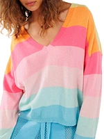 Cashmere Colorblock V-Neck Sweater