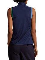 Quarter-Zip Sleeveless Polo Top