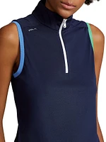 Quarter-Zip Sleeveless Polo Top