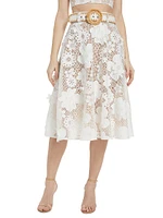 Emerie Floral Lace Midi-Skirt