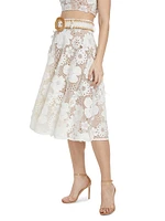 Emerie Floral Lace Midi-Skirt