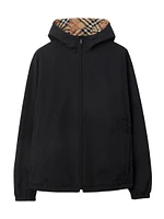 Archive Check Reversible Zip-Up Hooded Jacket