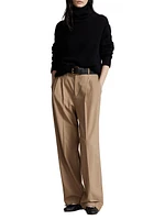 Wool Pleated Wide-Leg Pants