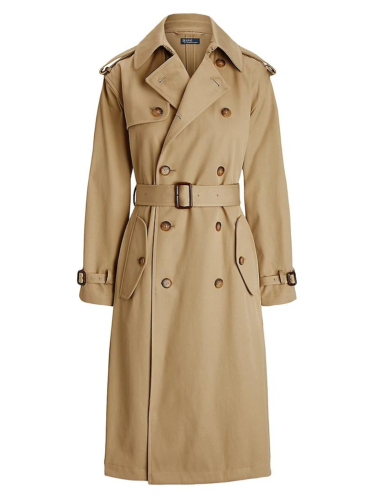 Twill Double-Breasted Trench Coat