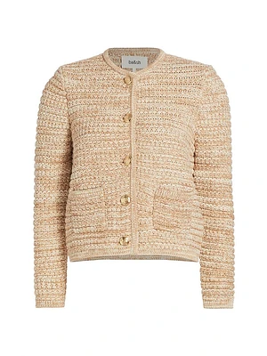 Guspa Cotton-Blend Crop Cardigan