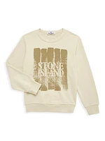 Little Kid's & Paint Logo Crewneck Sweatshirt