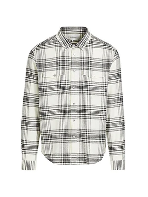 Spring Plaid Button-Front Shirt