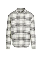 Spring Plaid Button-Front Shirt