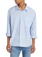 Striped Relaxed Button-Front Shirt