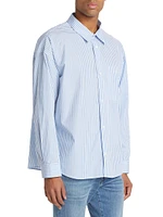 Striped Relaxed Button-Front Shirt