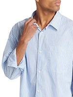 Striped Relaxed Button-Front Shirt