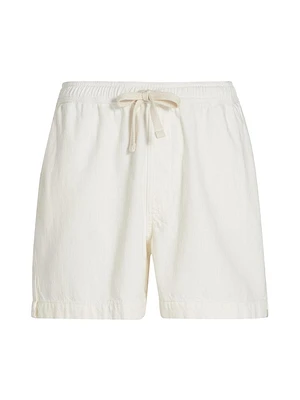 Textured Terry Drawstring Shorts