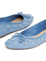 Arissa Shine Embellished Denim Ballet Flats