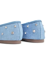 Arissa Shine Embellished Denim Ballet Flats