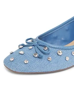 Arissa Shine Embellished Denim Ballet Flats