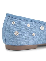 Arissa Shine Embellished Denim Ballet Flats