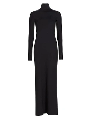 Jennifer Fisher Neoprene Turtleneck Maxi Dress