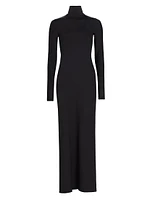 Jennifer Fisher Neoprene Turtleneck Maxi Dress