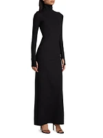 Jennifer Fisher Neoprene Turtleneck Maxi Dress