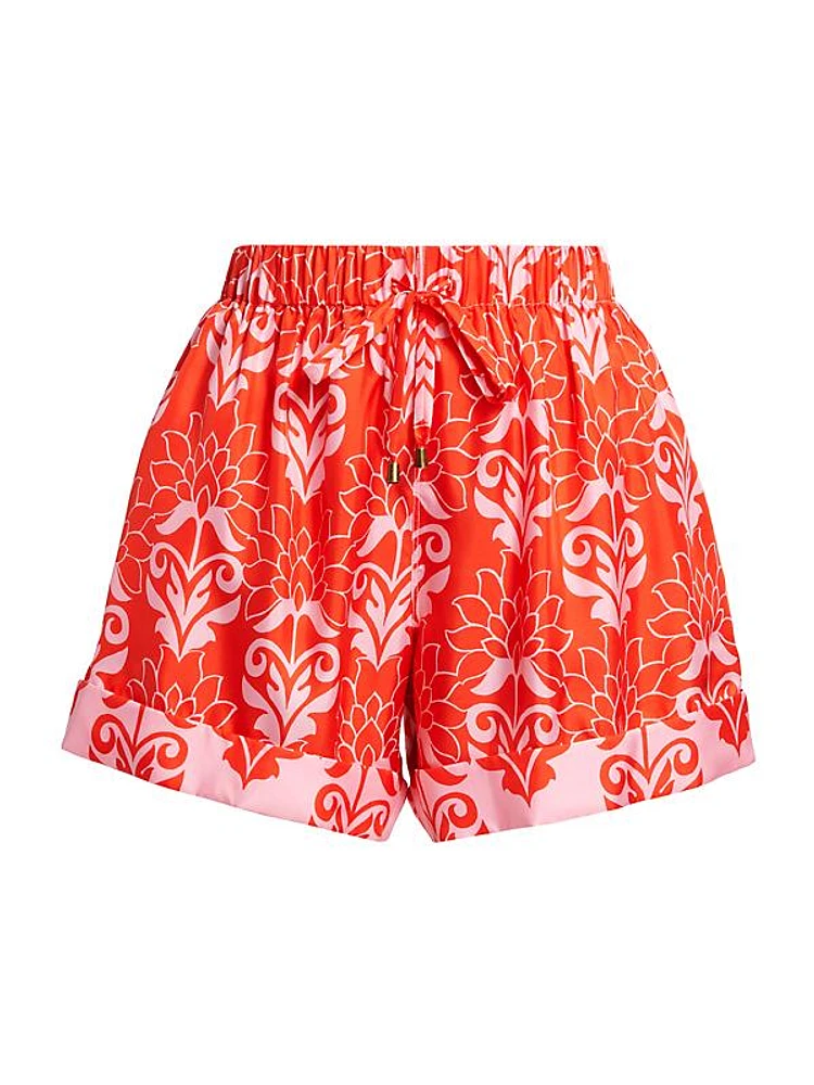 Coppins Floral Silk Shorts