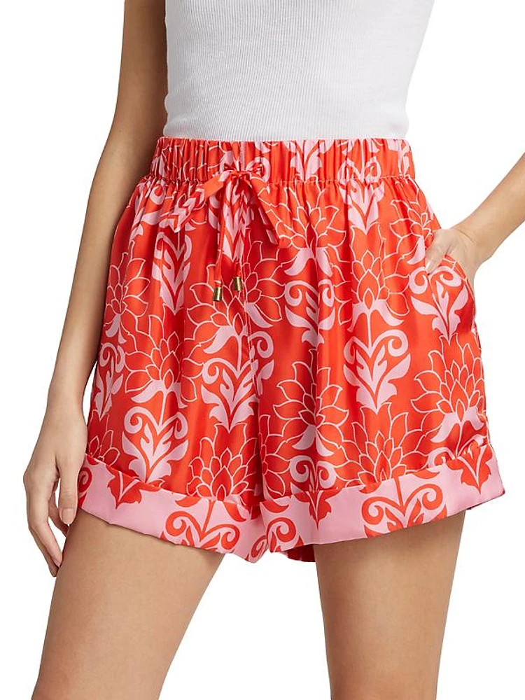 Coppins Floral Silk Shorts