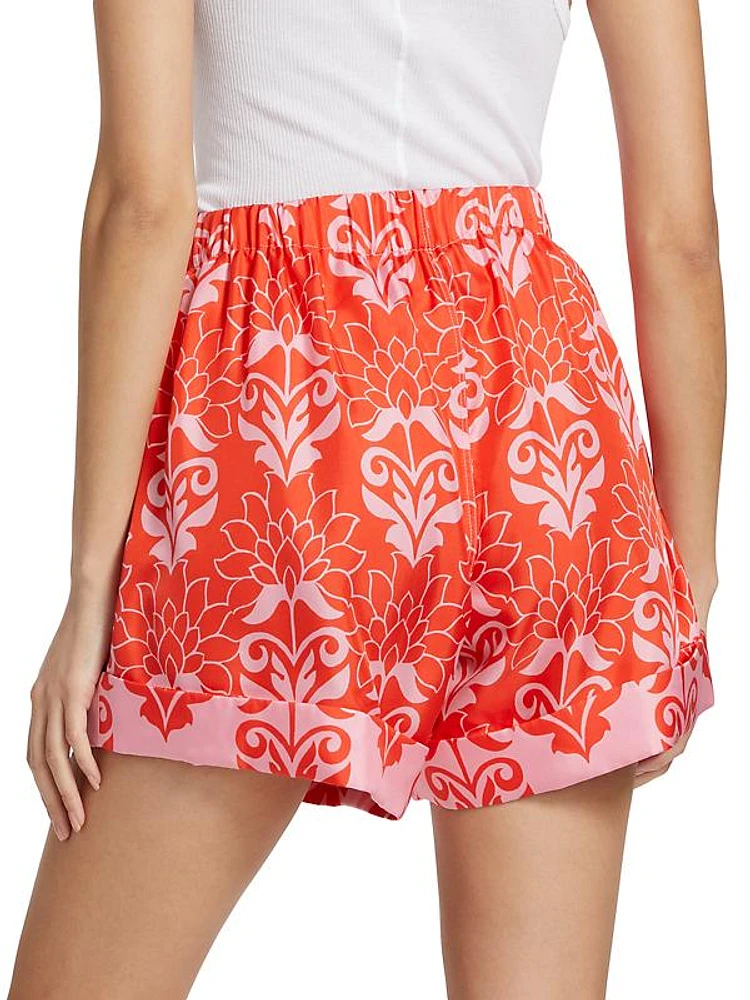 Coppins Floral Silk Shorts