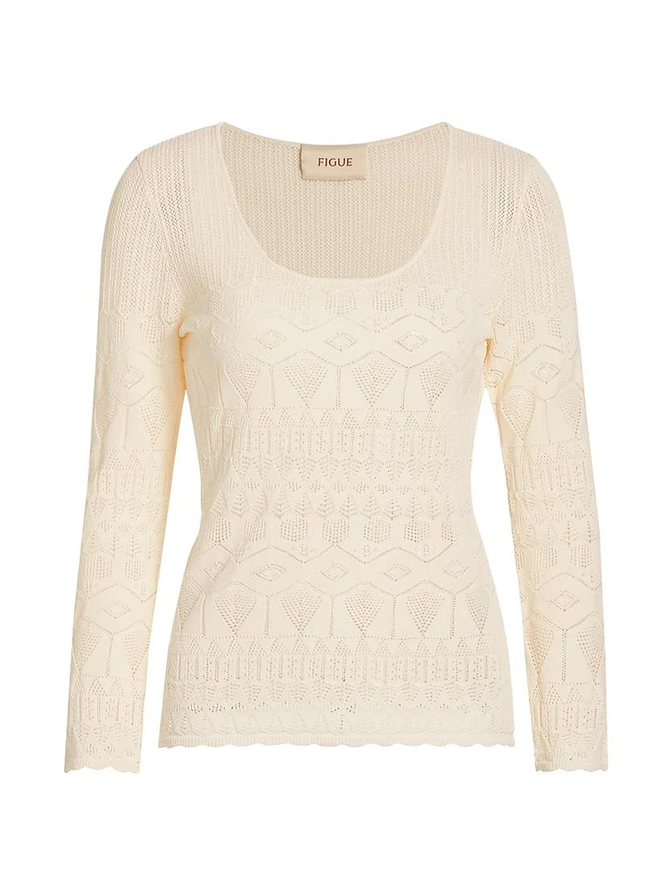 Amanda Pointelle Knit Top