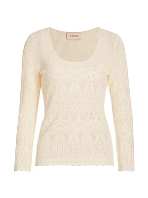 Amanda Pointelle Knit Top