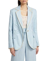 Robin Broderie Linen Blazer