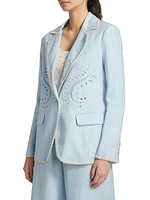 Robin Broderie Linen Blazer