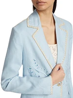 Robin Broderie Linen Blazer