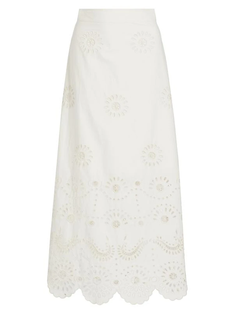 Hortence Floral Eyelet Skirt