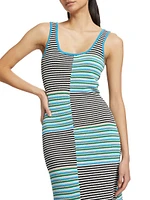 Laurel Mixed-Stripe Midi-Dress