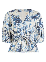 Joyce Floral Drawstring Top