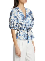 Joyce Floral Drawstring Top