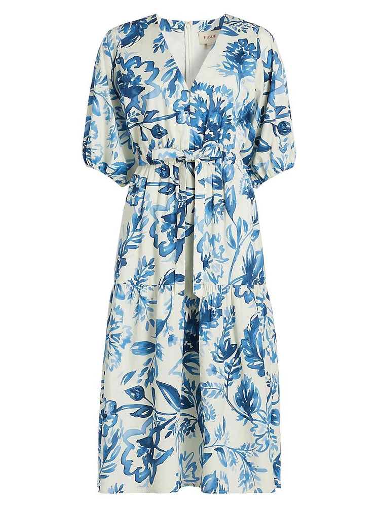 Joyce Floral Cotton Midi-Dress