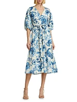 Joyce Floral Cotton Midi-Dress