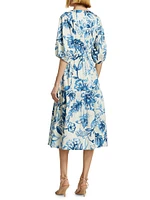 Joyce Floral Cotton Midi-Dress