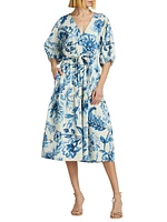 Joyce Floral Cotton Midi-Dress