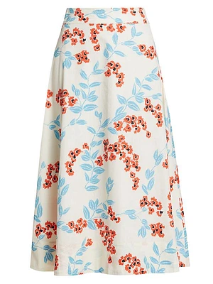 Isla Floral Poplin A-Line Skirt